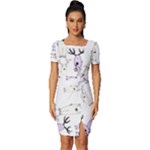 Cute Deers  Fitted Knot Split End Bodycon Dress