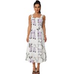 Cute Deers  Square Neckline Tiered Midi Dress