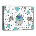 Little Cow Christmas  Canvas 16  x 12  (Stretched)
