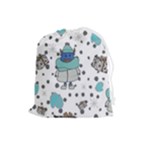 Little Cow Christmas  Drawstring Pouch (Large)