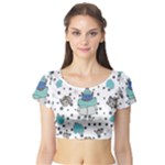 Little Cow Christmas  Short Sleeve Crop Top