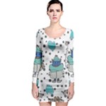 Little Cow Christmas  Long Sleeve Bodycon Dress