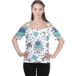 Little Cow Christmas  Cutout Shoulder T-Shirt