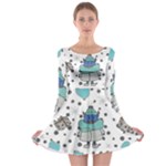 Little Cow Christmas  Long Sleeve Skater Dress