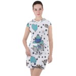 Little Cow Christmas  Drawstring Hooded Dress