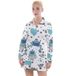 Little Cow Christmas  Women s Long Sleeve Casual Dress