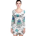 Little Cow Christmas  Long Sleeve Velvet Bodycon Dress