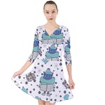 Little Cow Christmas  Quarter Sleeve Front Wrap Dress