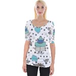 Little Cow Christmas  Wide Neckline T-Shirt