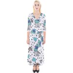 Little Cow Christmas  Quarter Sleeve Wrap Maxi Dress