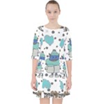 Little Cow Christmas  Quarter Sleeve Pocket Dress