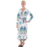 Little Cow Christmas  Velvet Maxi Wrap Dress