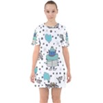 Little Cow Christmas  Sixties Short Sleeve Mini Dress