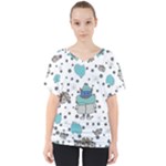Little Cow Christmas  V-Neck Dolman Drape Top