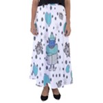 Little Cow Christmas  Flared Maxi Skirt