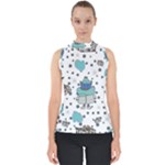 Little Cow Christmas  Mock Neck Shell Top