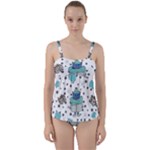Little Cow Christmas  Twist Front Tankini Set