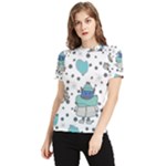 Little Cow Christmas  Women s Short Sleeve Rash Guard
