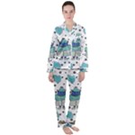Little Cow Christmas  Women s Long Sleeve Satin Pajamas Set	