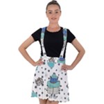 Little Cow Christmas  Velvet Suspender Skater Skirt