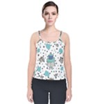 Little Cow Christmas  Velvet Spaghetti Strap Top