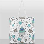 Little Cow Christmas  Full Print Rope Handle Tote (Large)