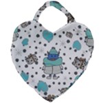 Little Cow Christmas  Giant Heart Shaped Tote