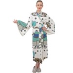 Little Cow Christmas  Maxi Velvet Kimono