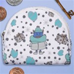Little Cow Christmas  Horseshoe Style Canvas Pouch