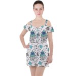 Little Cow Christmas  Ruffle Cut Out Chiffon Playsuit