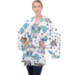 Little Cow Christmas  Long Sleeve Velvet Kimono 