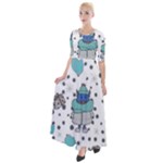 Little Cow Christmas  Half Sleeves Maxi Dress