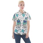 Little Cow Christmas  Women s Short Sleeve Pocket Shirt