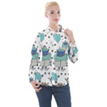 Little Cow Christmas  Women s Long Sleeve Pocket Shirt