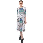 Little Cow Christmas  Ruffle End Midi Chiffon Dress