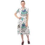 Little Cow Christmas  Keyhole Neckline Chiffon Dress