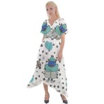 Little Cow Christmas  Cross Front Sharkbite Hem Maxi Dress