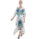 Little Cow Christmas  Quarter Sleeve Wrap Front Maxi Dress