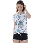 Little Cow Christmas  Short Sleeve Open Back T-Shirt