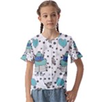Little Cow Christmas  Kids  Cuff Sleeve Scrunch Bottom T-Shirt