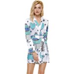 Little Cow Christmas  Long Sleeve Satin Robe
