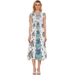 Little Cow Christmas  V-Neck Drawstring Shoulder Sleeveless Maxi Dress