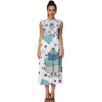 Little Cow Christmas  Sleeveless Round Neck Midi Dress
