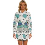 Little Cow Christmas  Womens Long Sleeve Shirt Dress