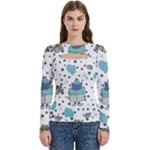 Little Cow Christmas  Women s Cut Out Long Sleeve T-Shirt