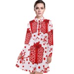 Cute Gift Boxes Long Sleeve Chiffon Shirt Dress