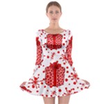 Cute Gift Boxes Long Sleeve Skater Dress