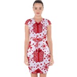 Cute Gift Boxes Capsleeve Drawstring Dress 