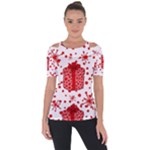 Cute Gift Boxes Shoulder Cut Out Short Sleeve Top