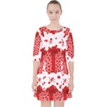 Cute Gift Boxes Quarter Sleeve Pocket Dress